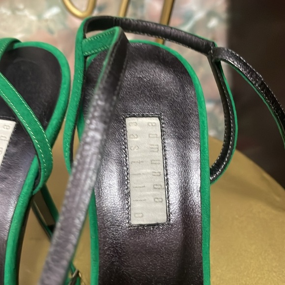 Edmundo Castillo Strappy Bright Green Heels • Size 7 • Designer Statement Shoes - Picture 4 of 4
